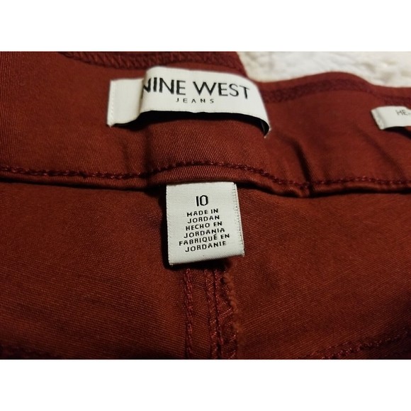 Nine West Pants Womens Size 10 Pull On Heidi Burgundy Stretch - Picture 8 of 12